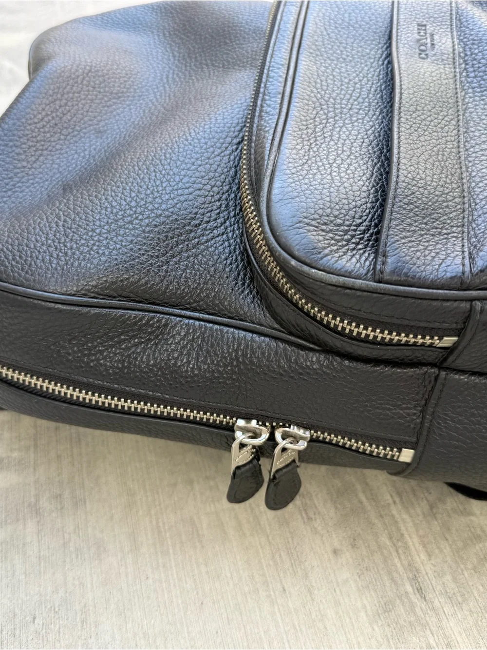 Coach Black Pebbled Leather Backpack